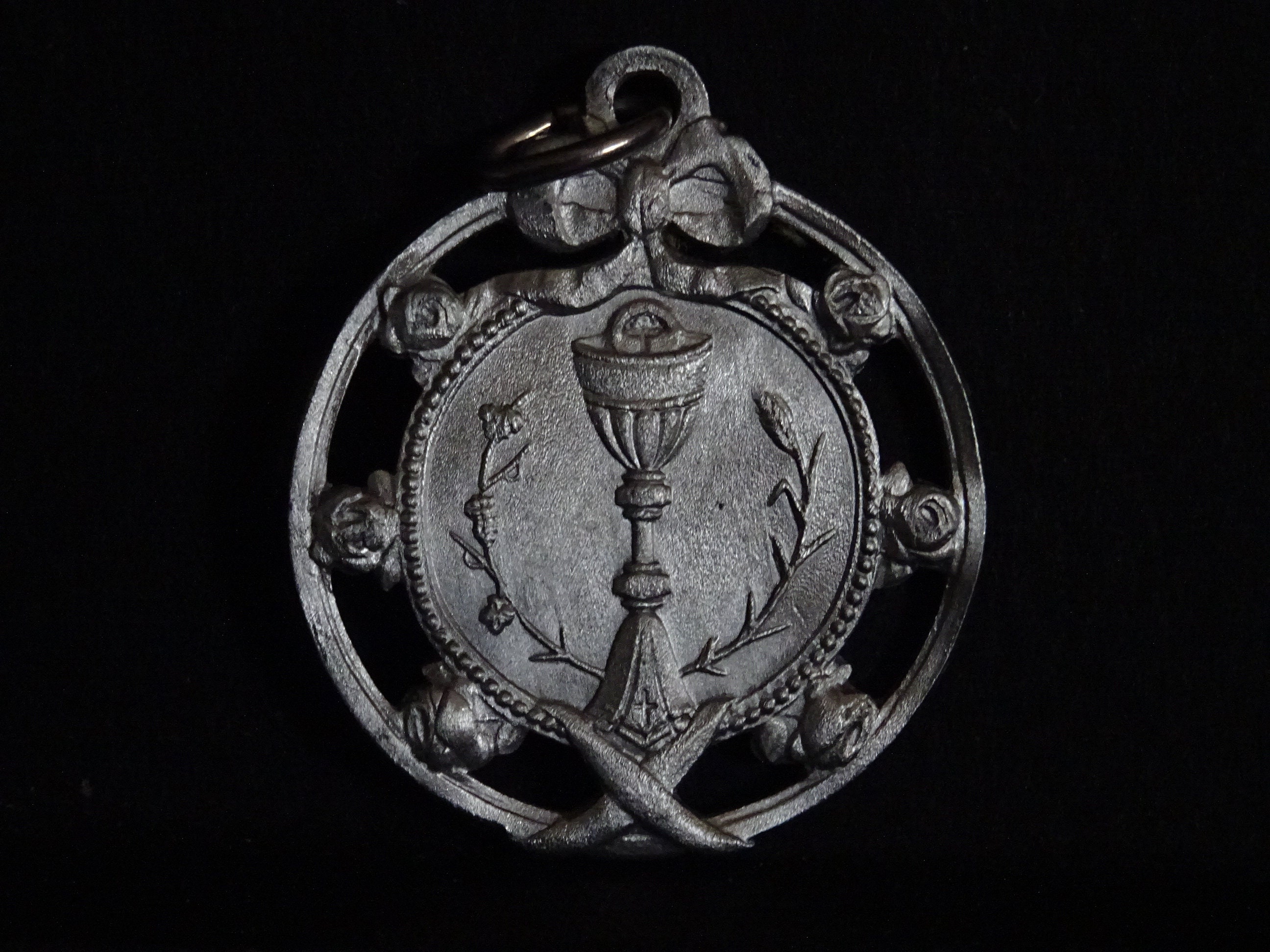 La Garrache Pèlerinage Eucharistique Pédérinage 1912 Médaille Religieuse Antique Catholic Pendentif 