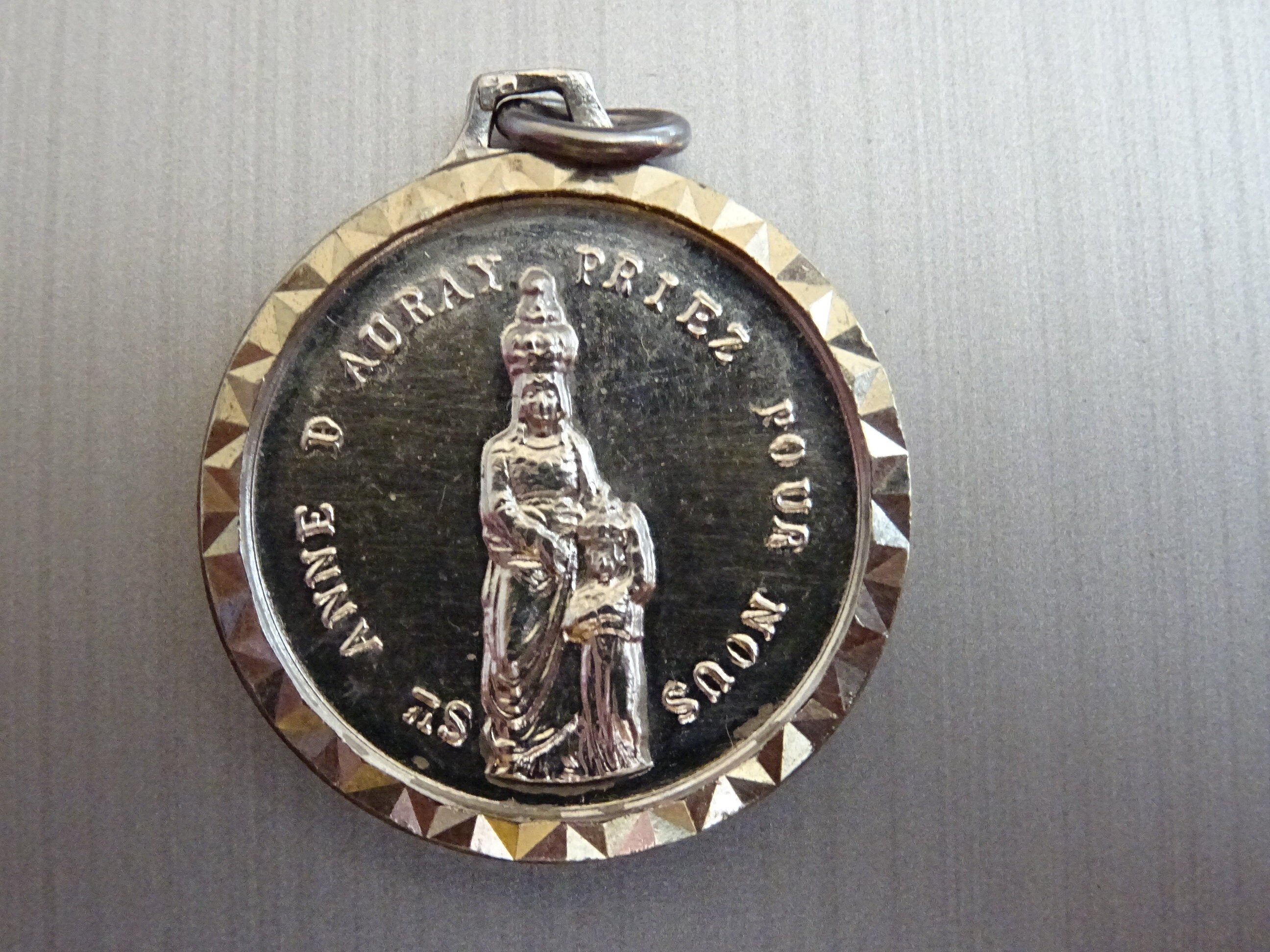 Saint-Christophe. et Sainte Anne/Pendentif Médaillon de Médaille Religieuse Saint Charme D 356