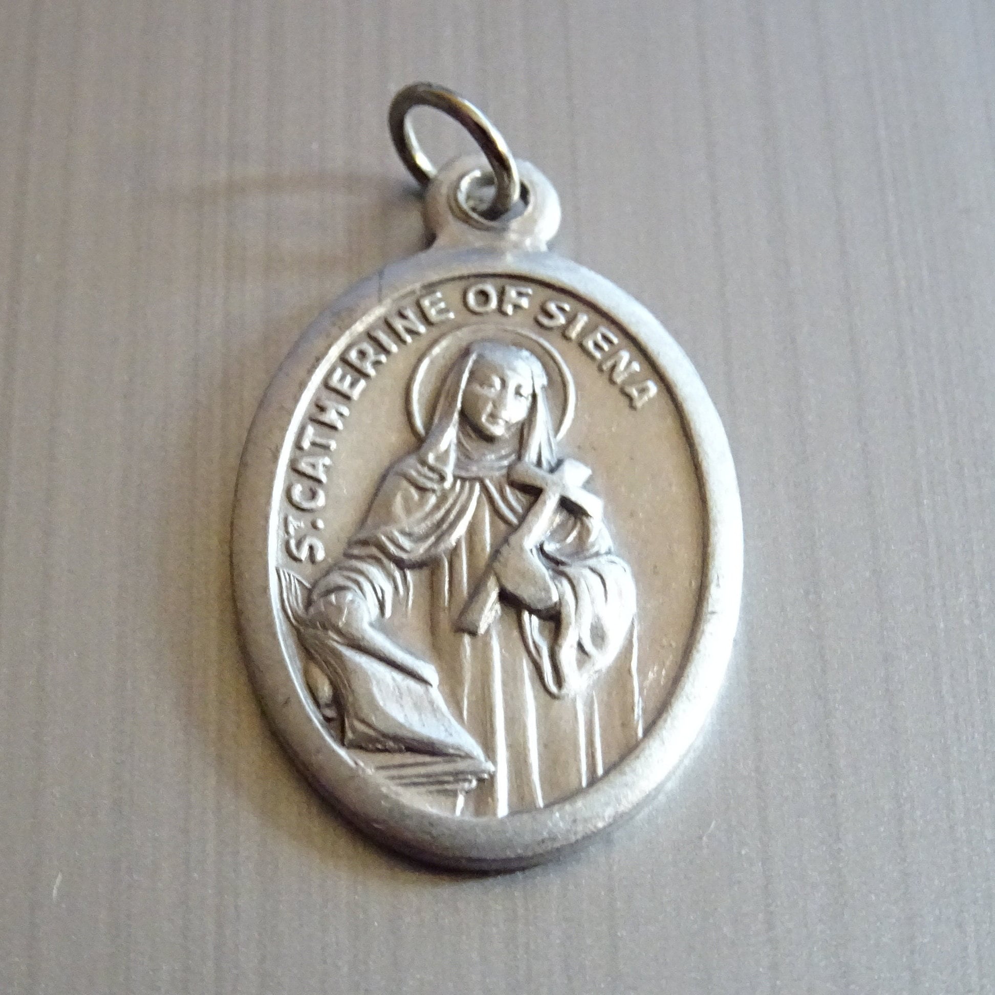 Catherine de Sienne; Un Mystique et Docteur L'église. Médaille d'argent Médaillon Pendentif Holy Cha