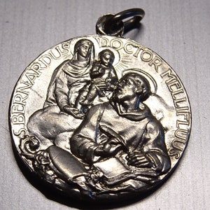 Vintage Bernard of Clairvaux Medallion: Holy Charm Medal