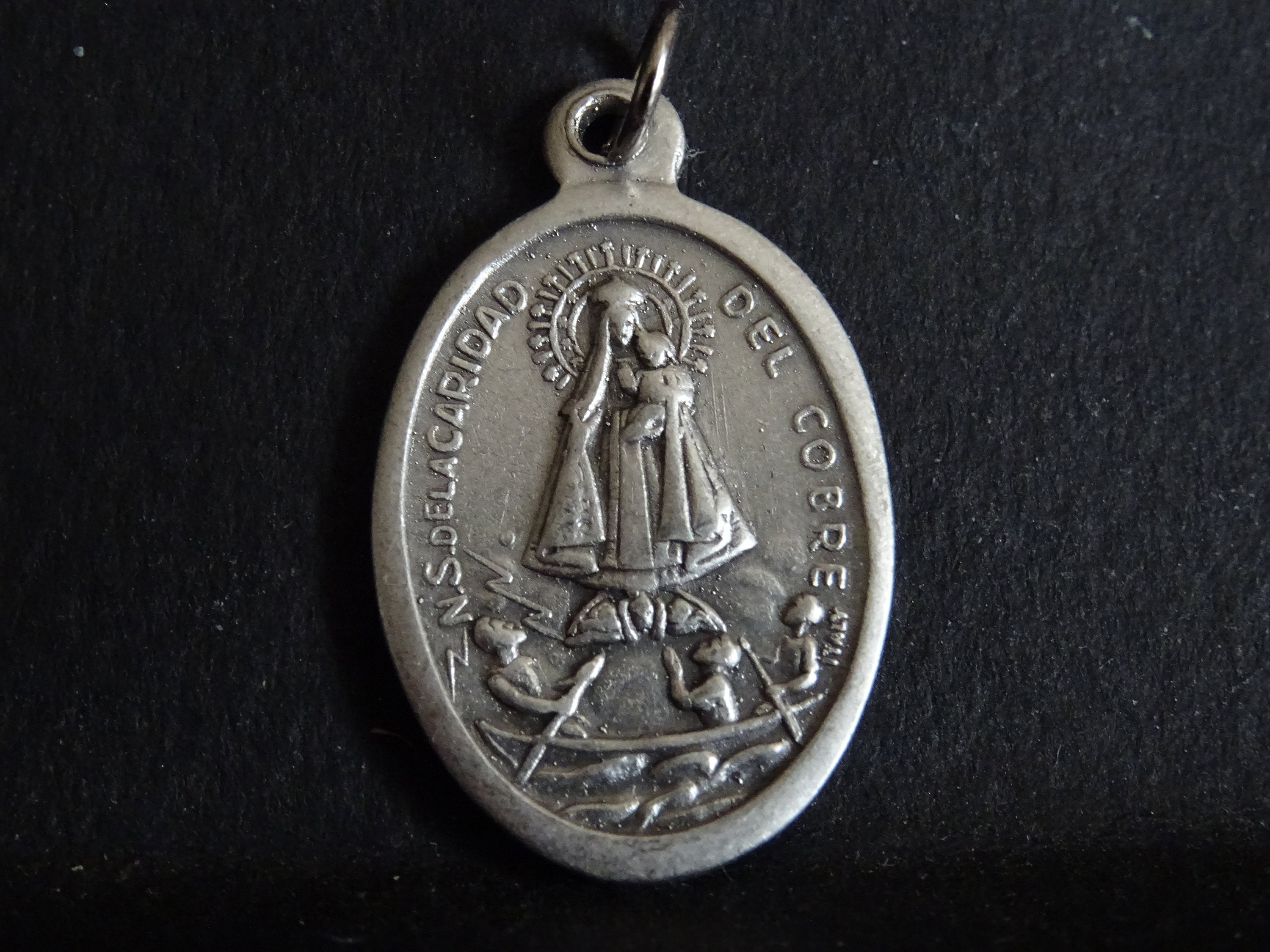 Notre-Dame de La Charité. St Caridad Del Cobre Italie Médaillon d'argent Pendent Medaille Holy Charm