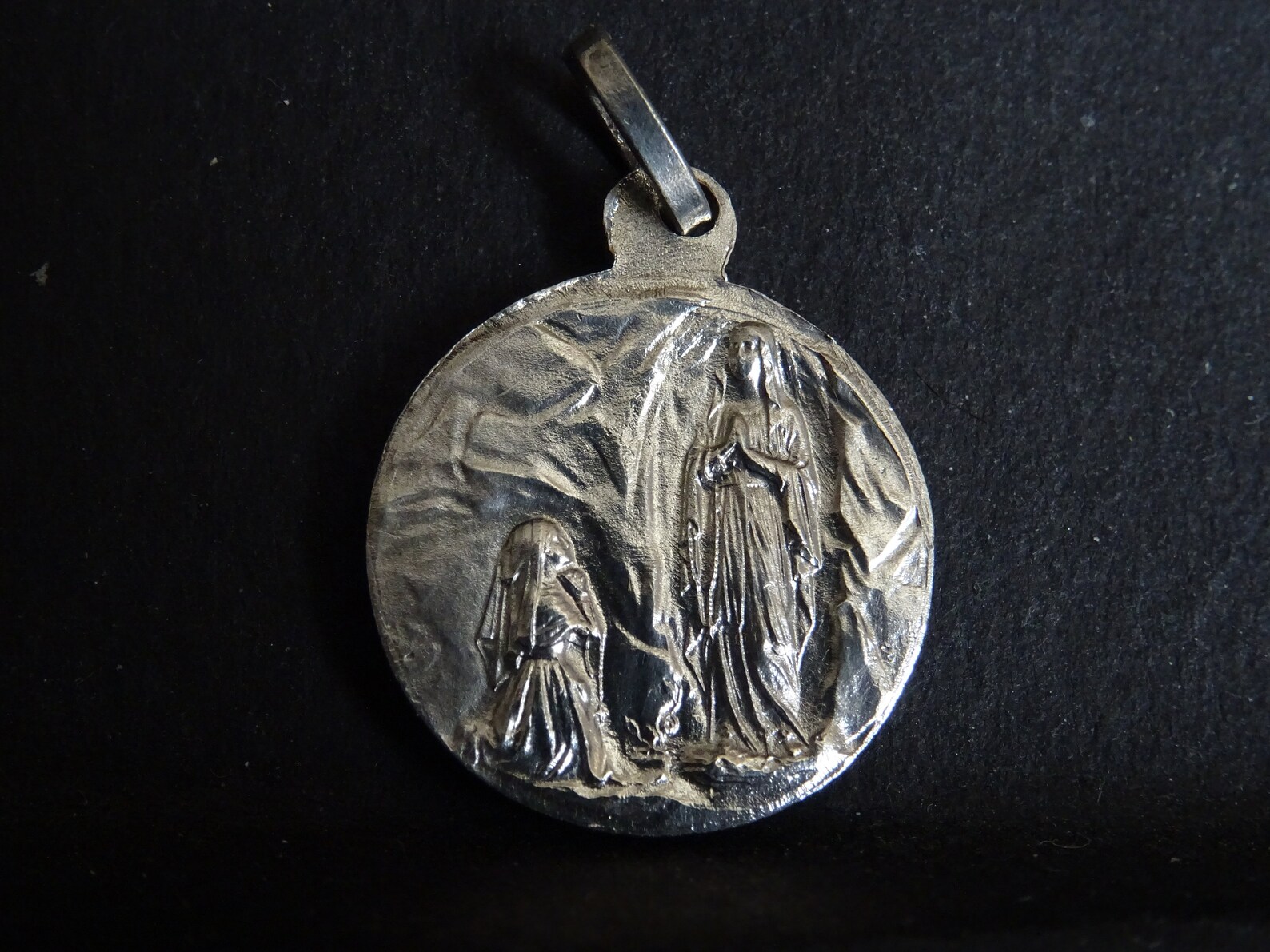 Our Lady of Lourdes Engraving Escudero Silver Medal Medallion - Etsy