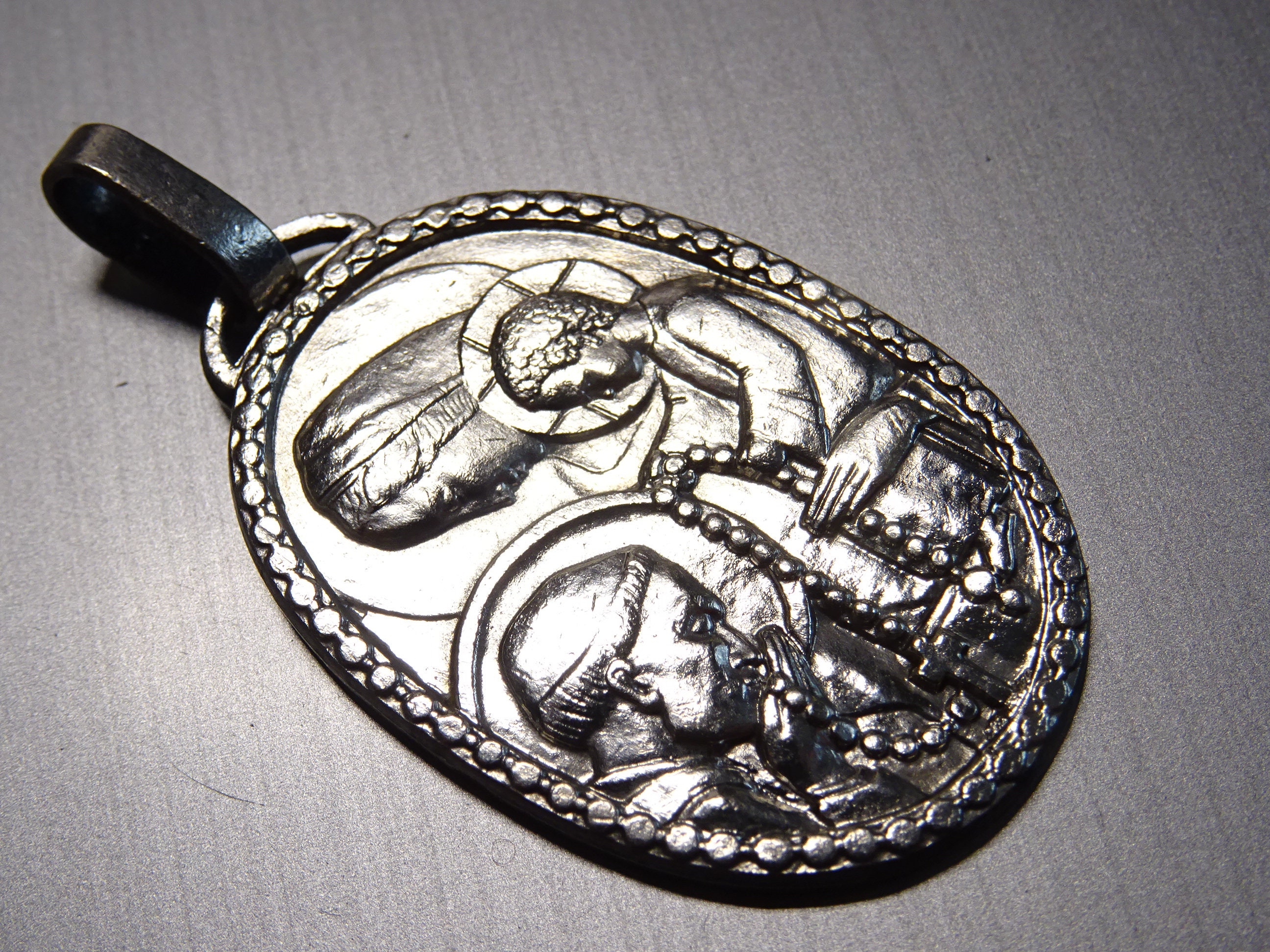 Ancienne médaille Pèlerinage du Rosaire Notre Dame de Lourdes - Religion