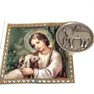 Gettone e immagine di preghiera dell'Agnello di Dio di Agnes Dei