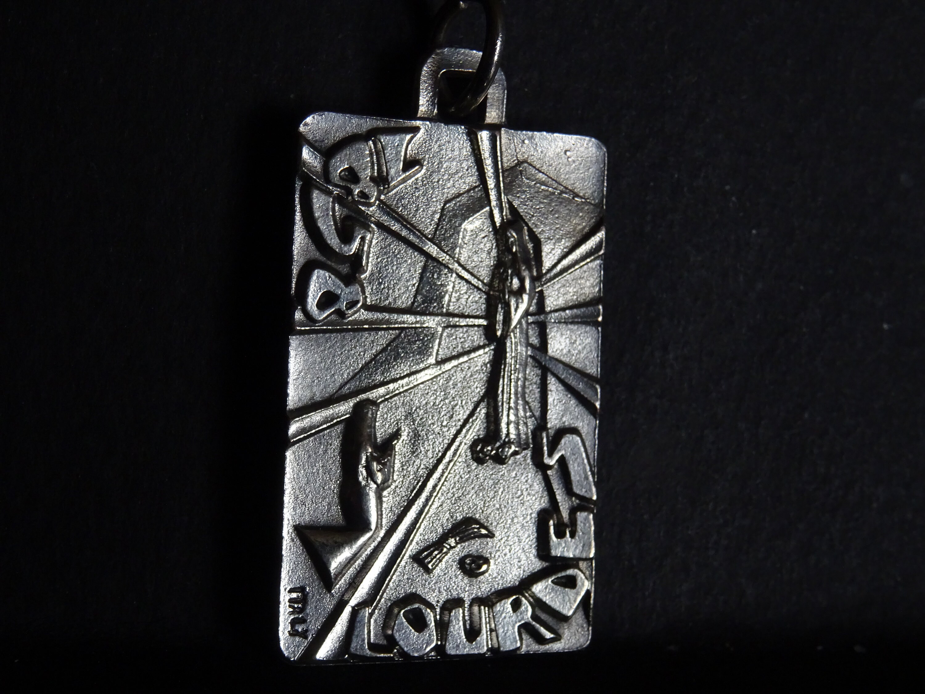 1858 Basilioue de Lourdes Italie Holy Charm Medal Antique Catholic Pendant Médaillon