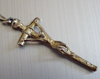 Långt och tunt kors. Religiöst franskt hänge medaljong Helig berlock B 801