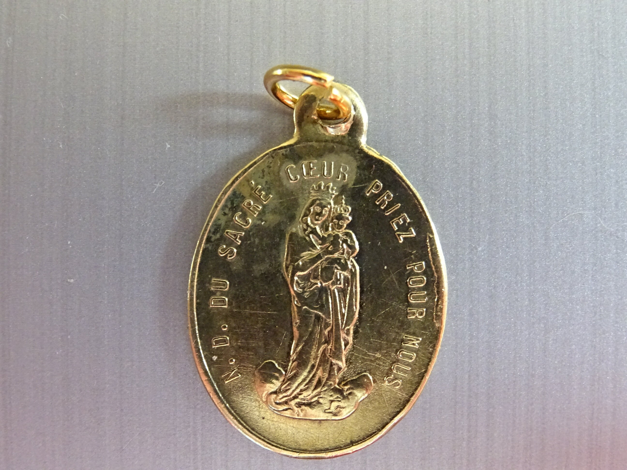 Cœur Sacré de Jésus. Français Médaille Religieuse Catholique Pendentif Médaillon Saint Charme B 340