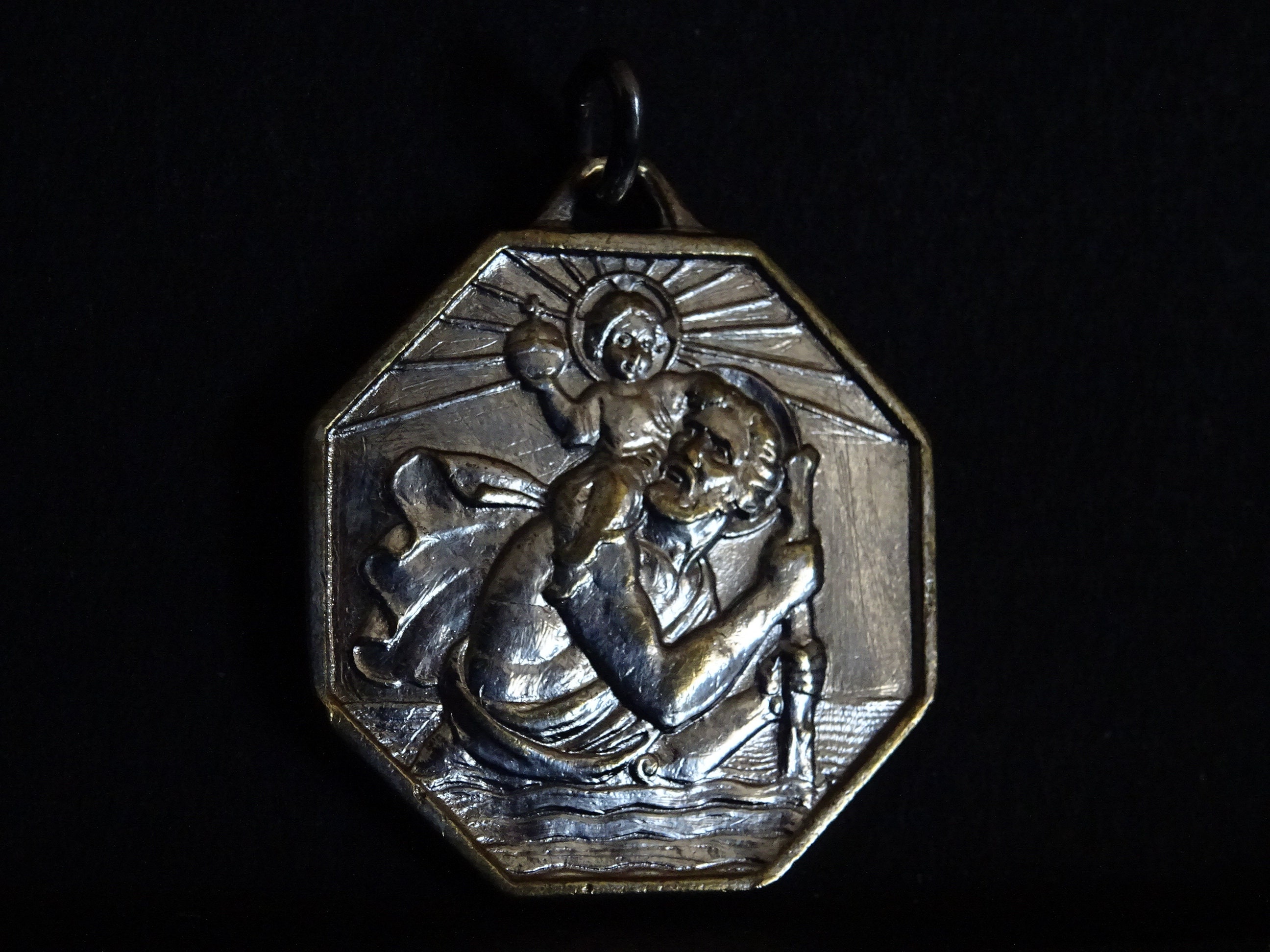 Médaille Du Centenaire Saint-Christophe Lourdes Médaillon Pendent Medaille Saint Charme P 201