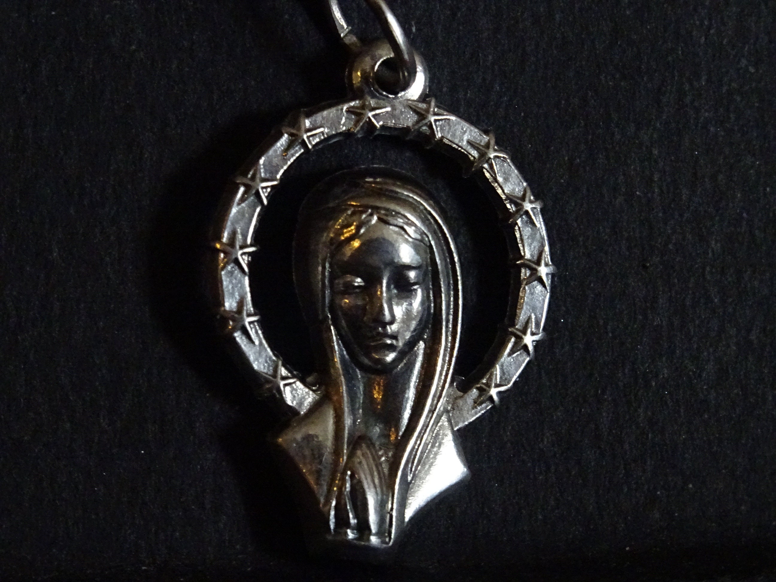 Vierge Marie Découpée Sacré-Cœur Millésime Italie. Médaille Holy Charm Pendentif Médaillon Medaille 