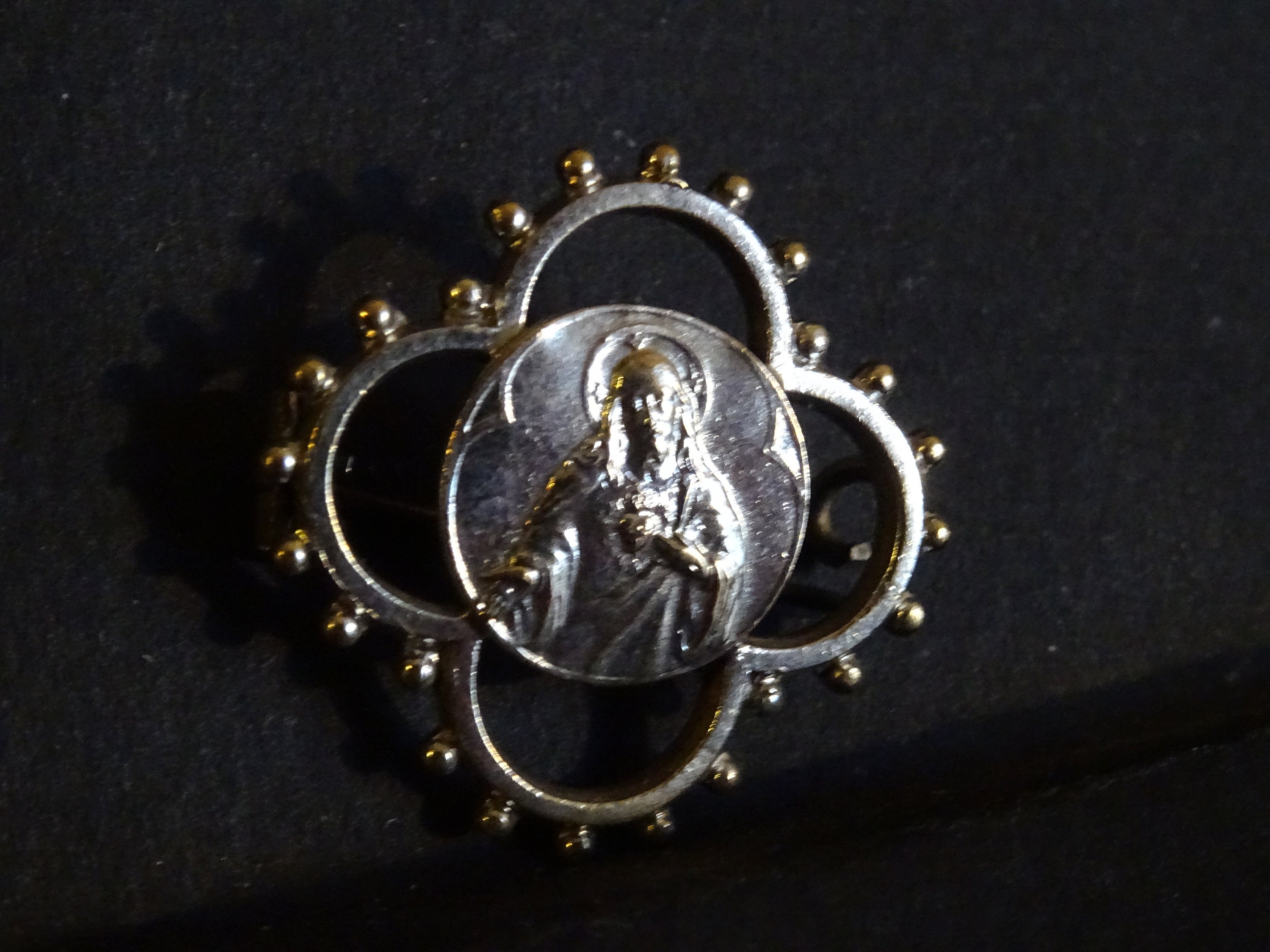 Jesus Brooch Vintage Français Médaille Holy Charm Pendentif Médaille Medaille