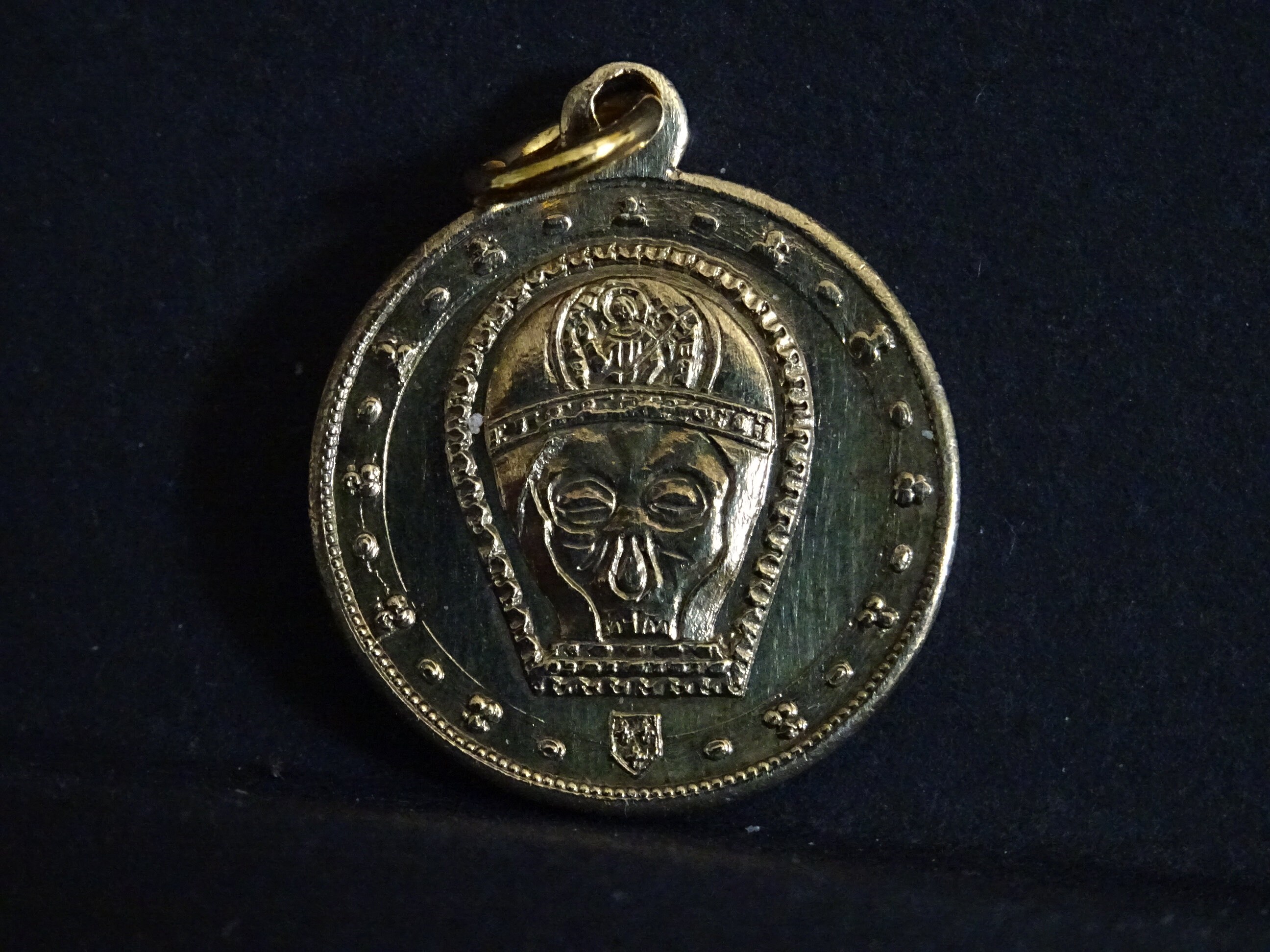 Vénérable de Jean Baptiste Face Medaille Français Médaillon en Laiton Saint Charm Pendent
