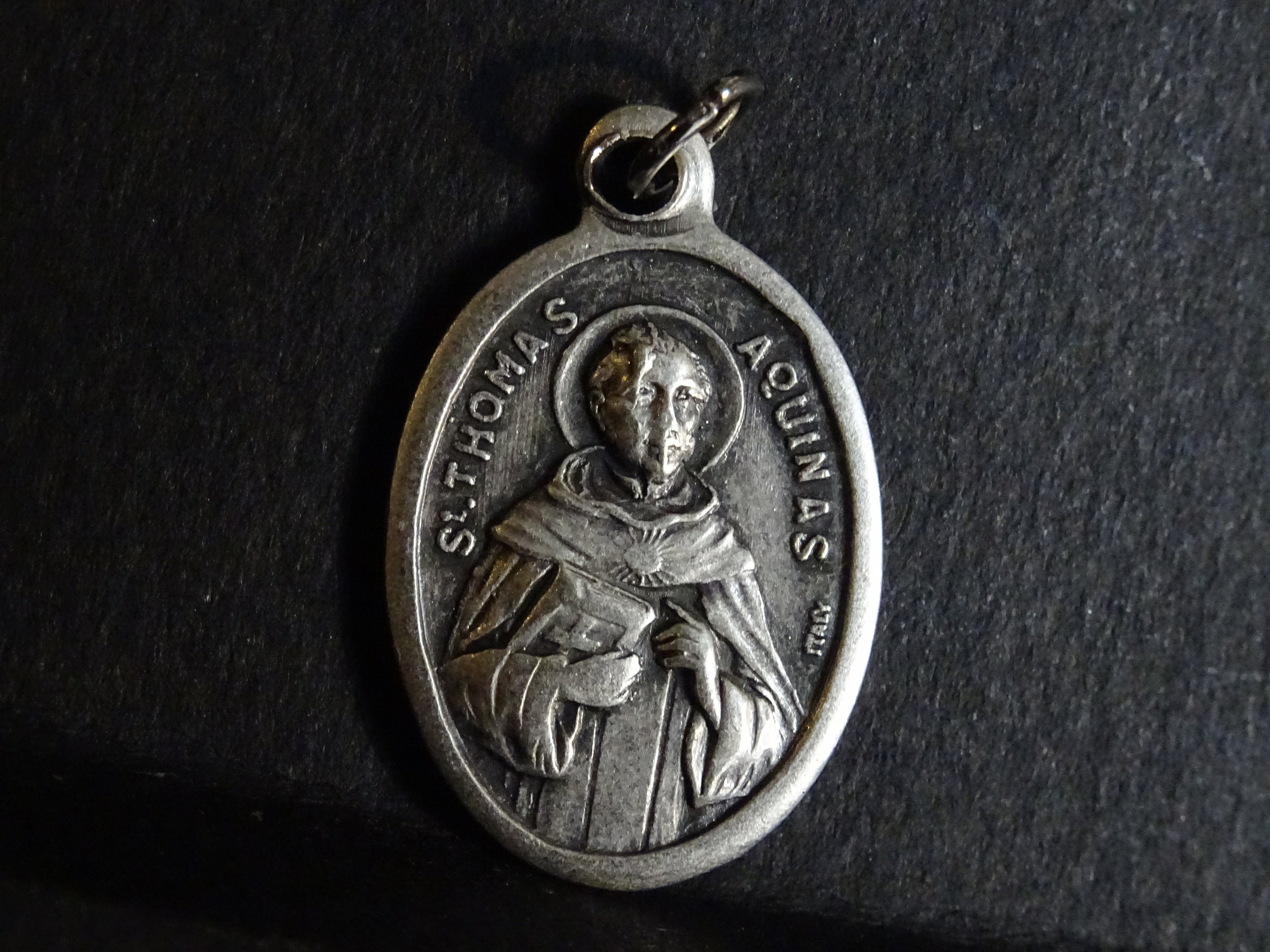 Vintage Saint Thomas d'aquin Medaille - Saint Patron de Tous Les Établissements d'enseignement Catho