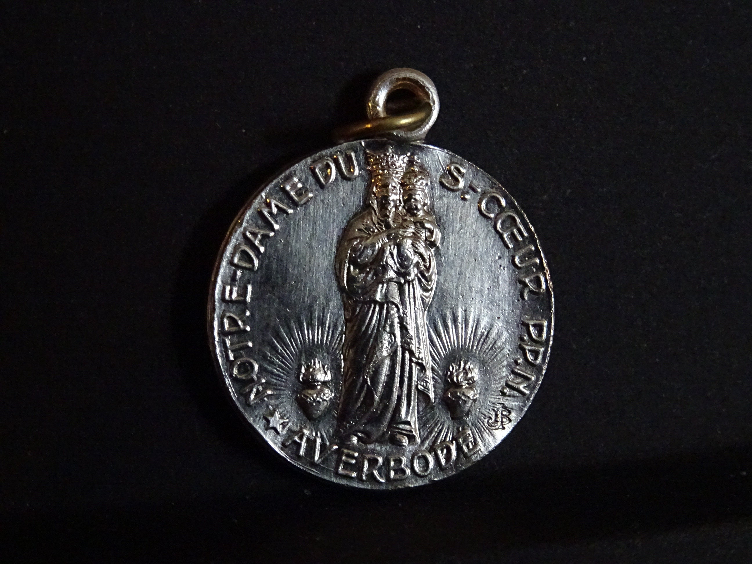 Averbode - Notre Dame Du Sacré Coeur Médaille Belge Catholique Saint Charme. Médaillon Pendent Medai