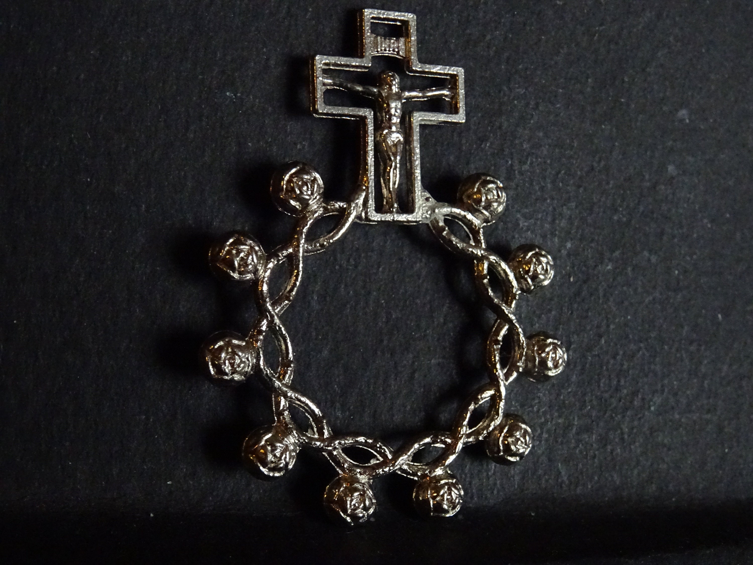 Finger Cross Dizaine Médaille Religieuse Antique Catholique