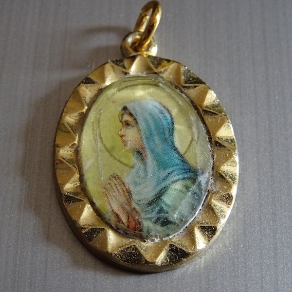 Foto Vergine Maria. Colore oro. Medaglia Santo Charm Pendente medaglione Medaille B 141