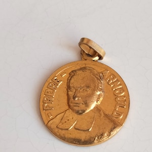 Frere Arnould French Educator  Vintage  French Medallion Pendant Holy Charm