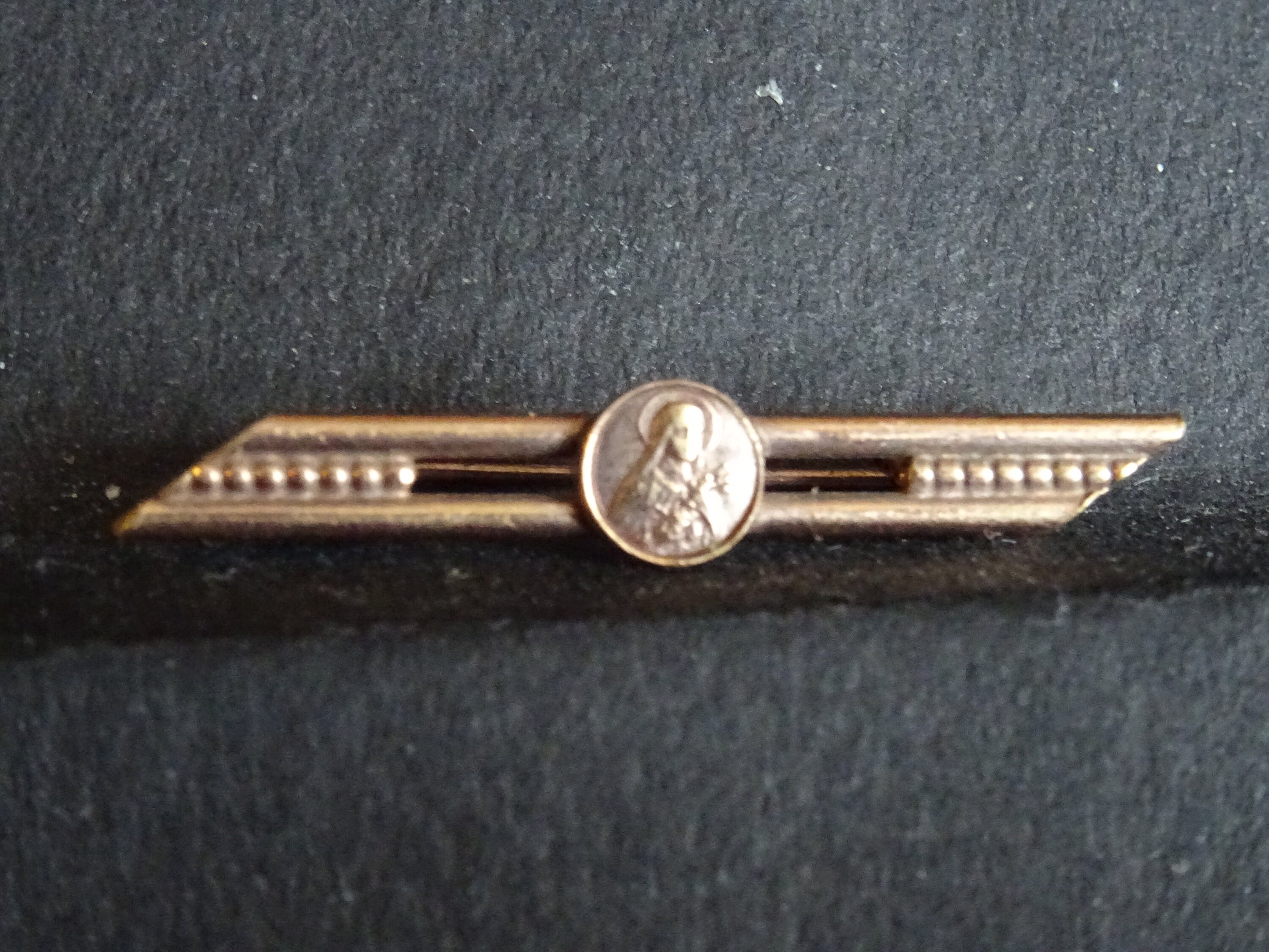 Rare Gold Colour Antique Religious Jewellery Medaille Brooch St Therese