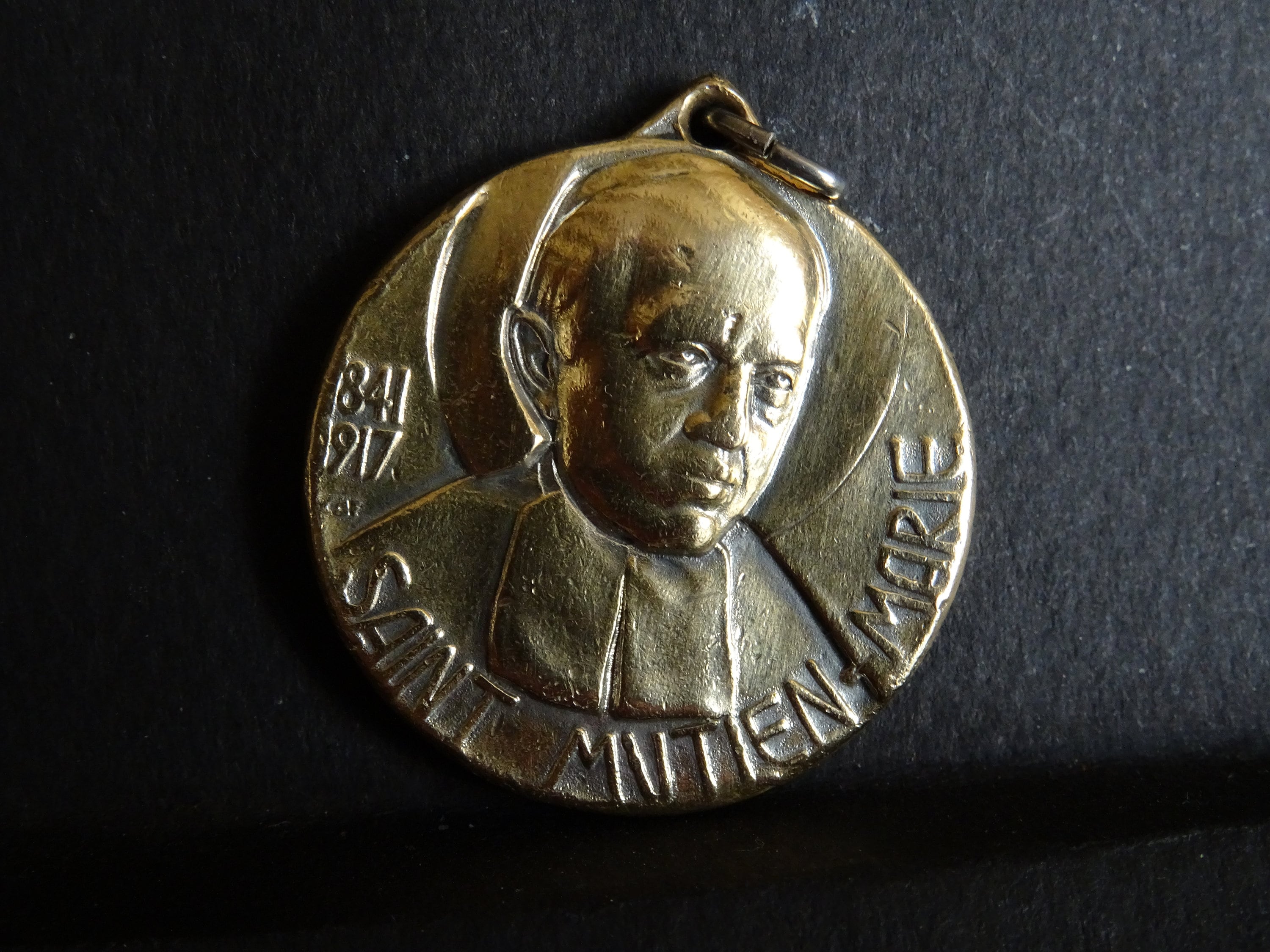 Saint Mutien Marie Français Médaille Medaille Pendentif Laiton Charme Sacré