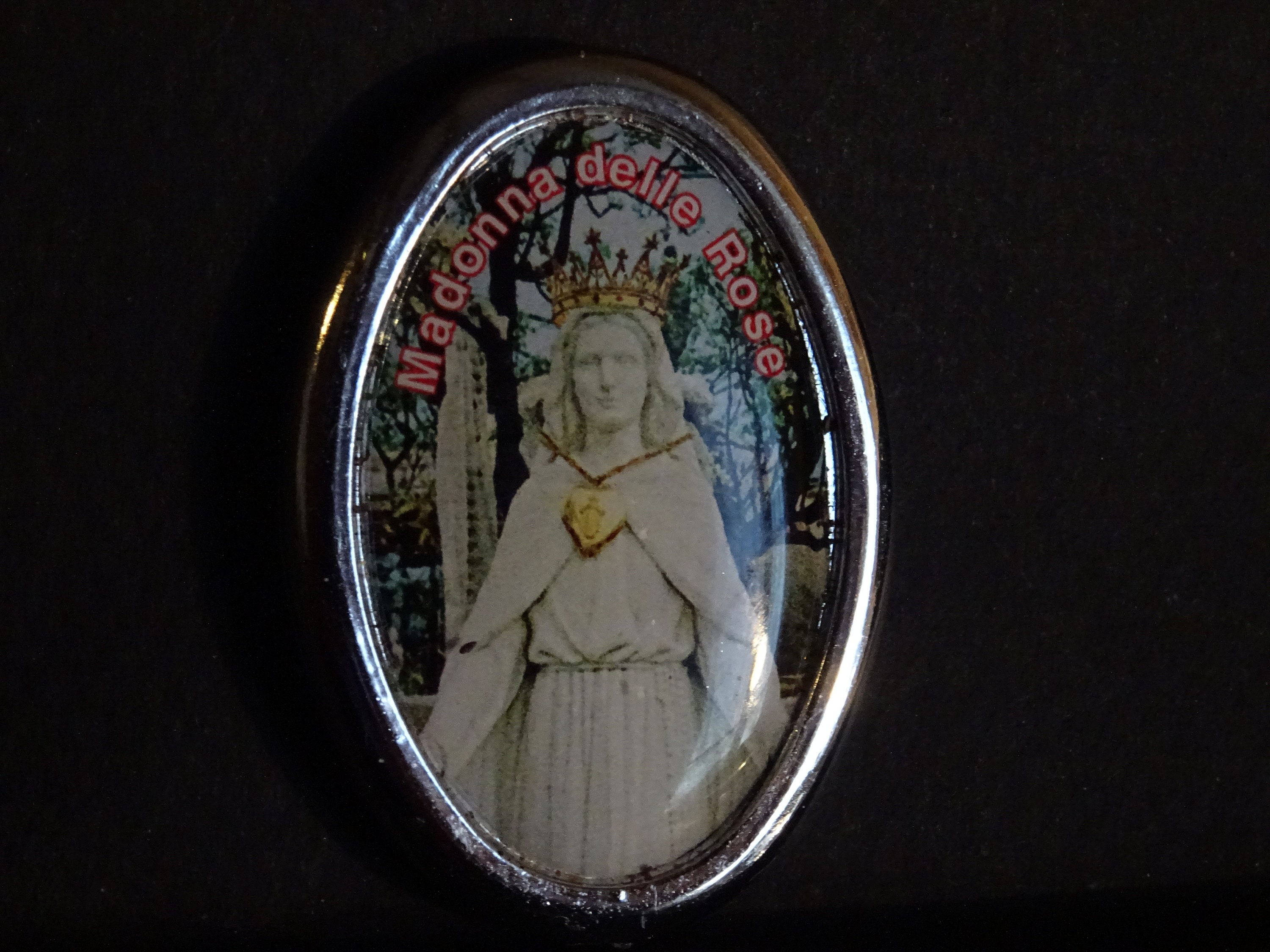 Modonna Delle Rose Fridge Car Magnet Médaille Médaillon Vintage 4, 7 X 3, 2 cm
