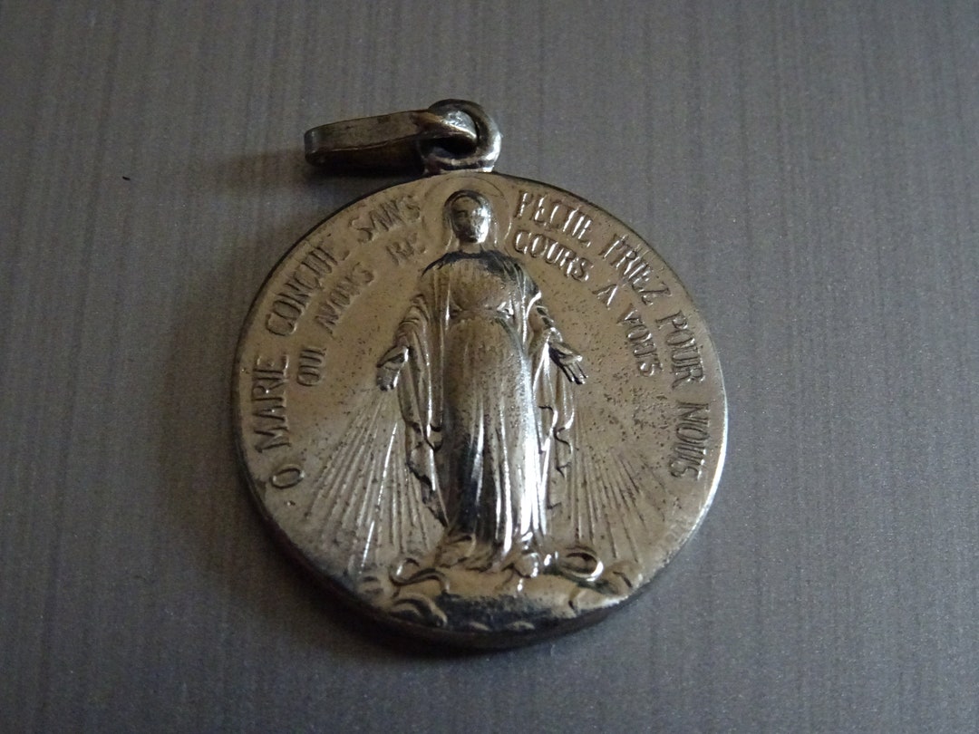 Miraculous Medal Symbol of Devotion and Love. Medal Medallion Pendent