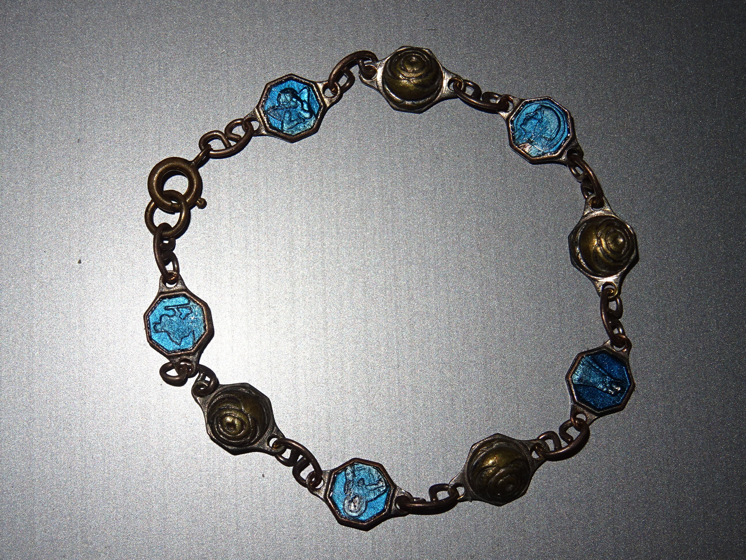 Baptême Bracelet Enamel Cupid Holy Charms P 933