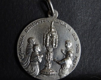 Italy O Lingua Benedicta! of Saint Anthony medal medallion pendent medaille Holy Charm