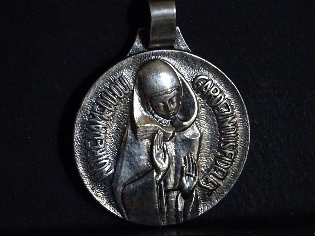 Our Lady of Gardez France Medal Antique Catholic Pendant Medallion Holy ...