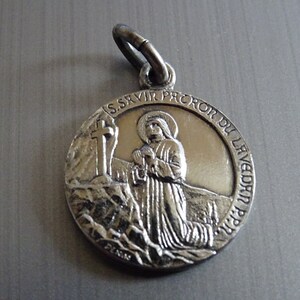 Abbey Church of Saint-Savin. Savin du Lavedan is a hermit Saint. by Penin Holy Charm Medal Pendant  medallion medal Medaille B 150
