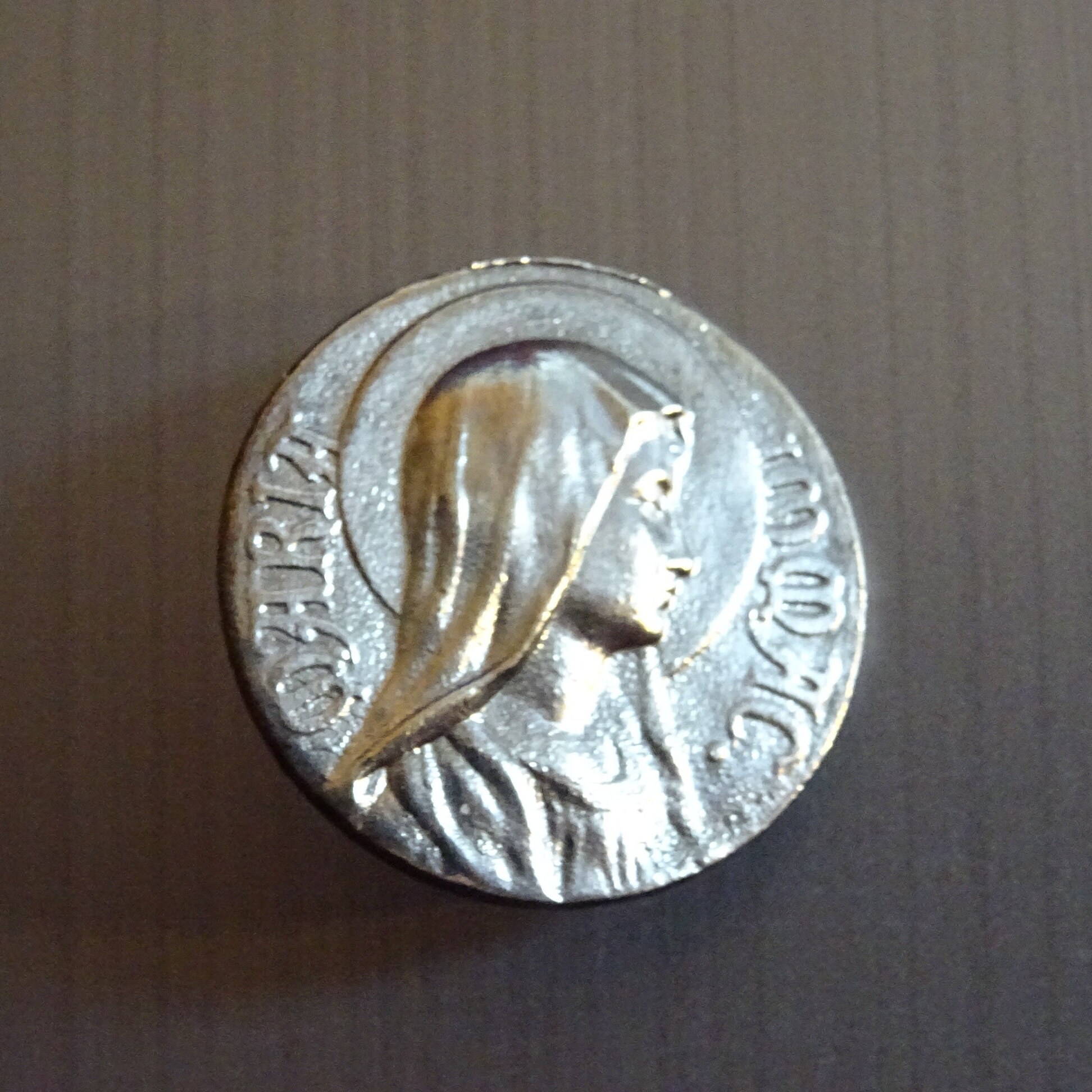 Vierge Marie Immaculée. Slider Buckle Médaillon Vintage Pendentif Holy Charm B 914