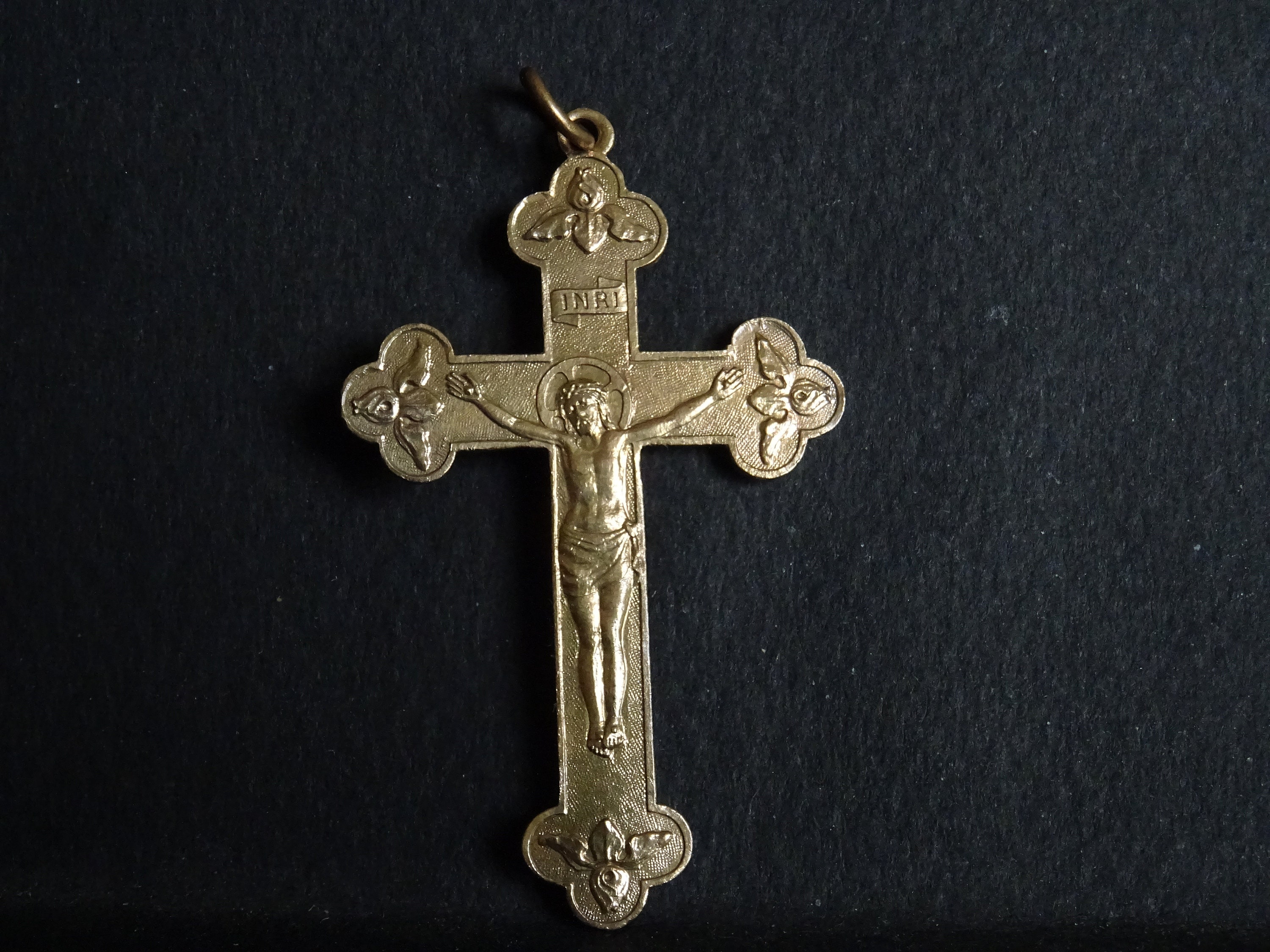 Jésus sur La Croix. Toujours Seigneur, Je Serai Fidèle Français Médaille Medaille Croix Crucifix Pen