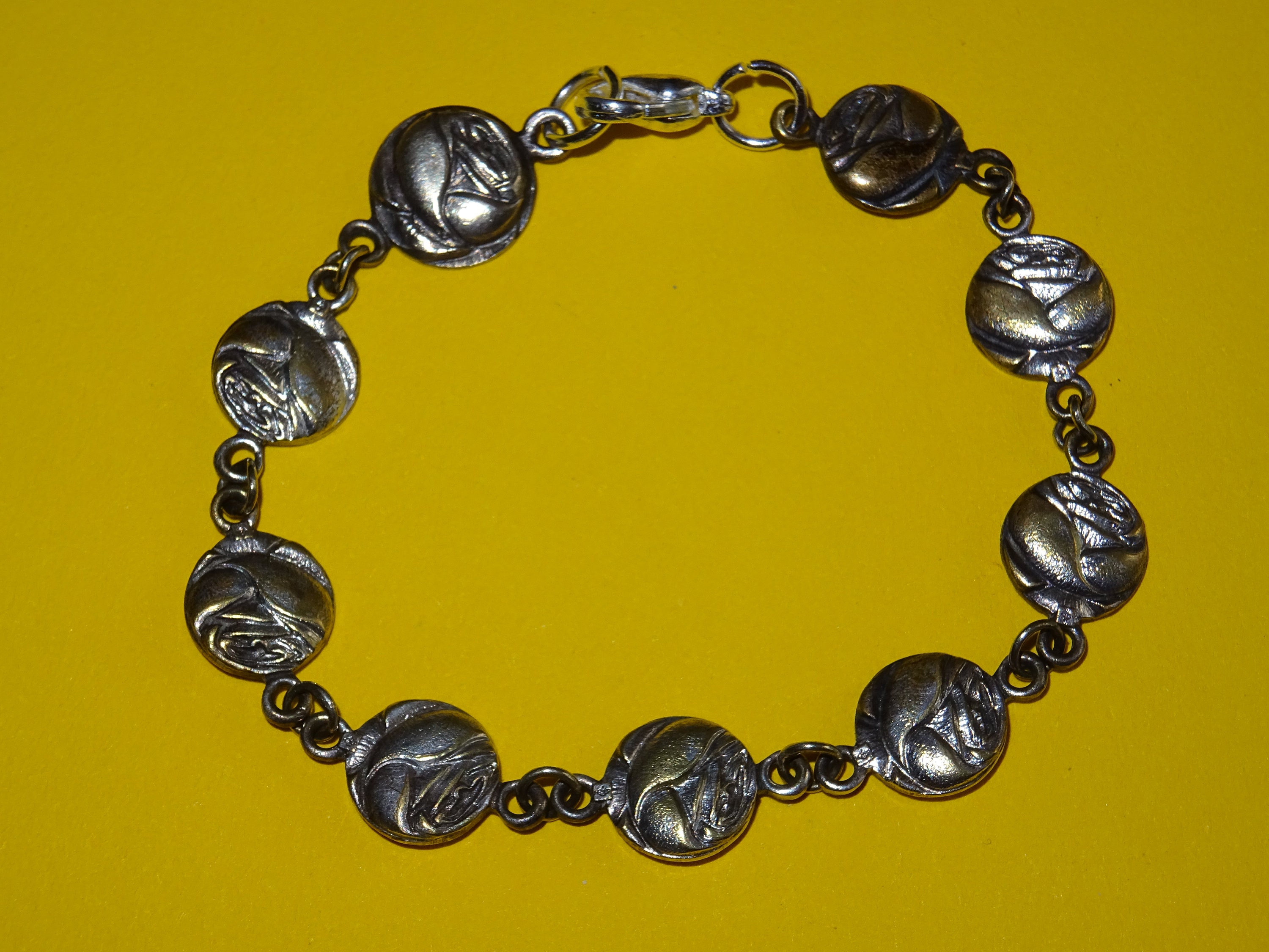 st Teresa & Roses Bracelet Antique Religious Français Médaille de Bijoux Holy Charms