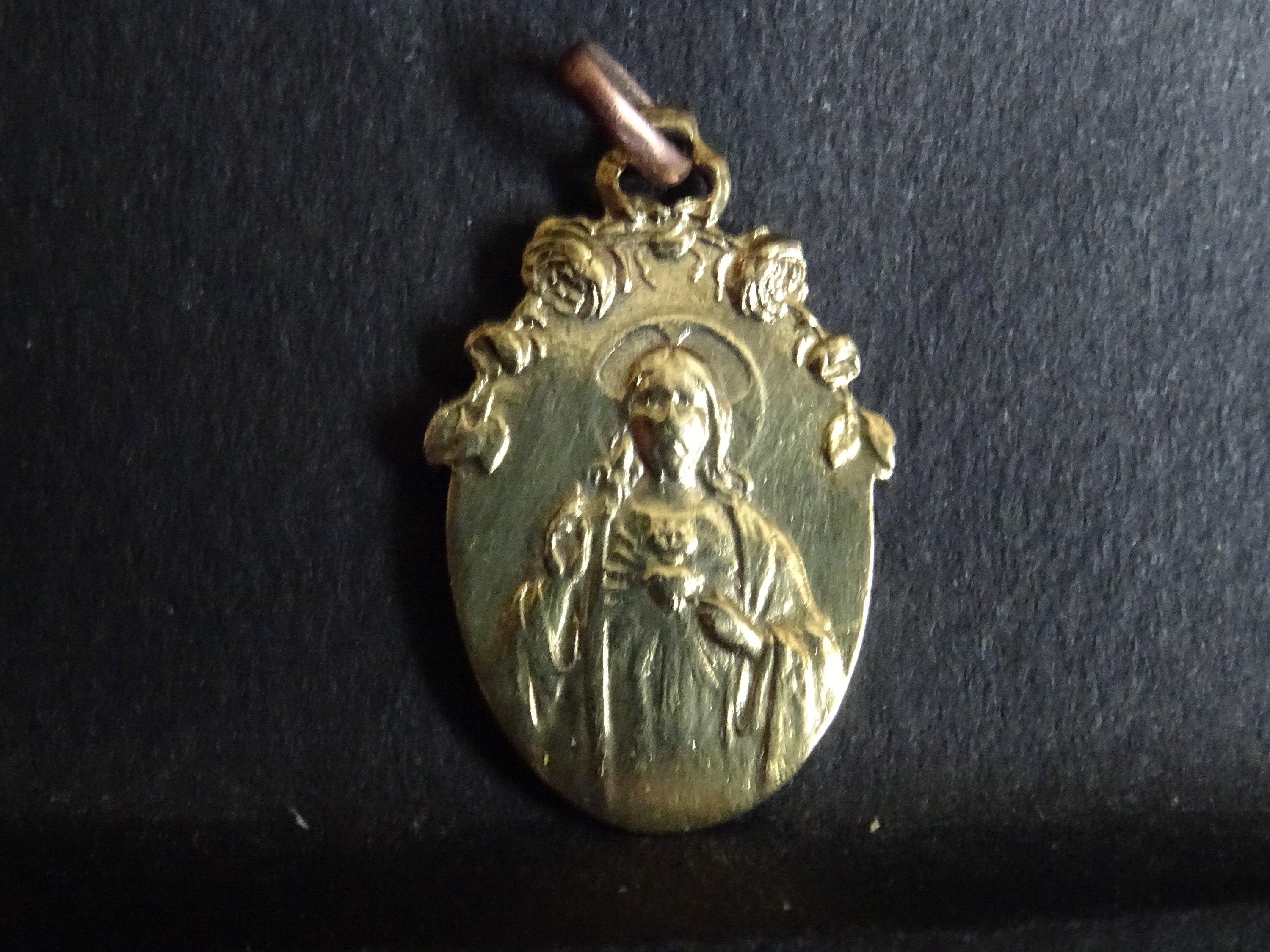 Art Nouveau Jésus Mont Martre Médaille Medaille Vintage Religieux Saint Charm P 78