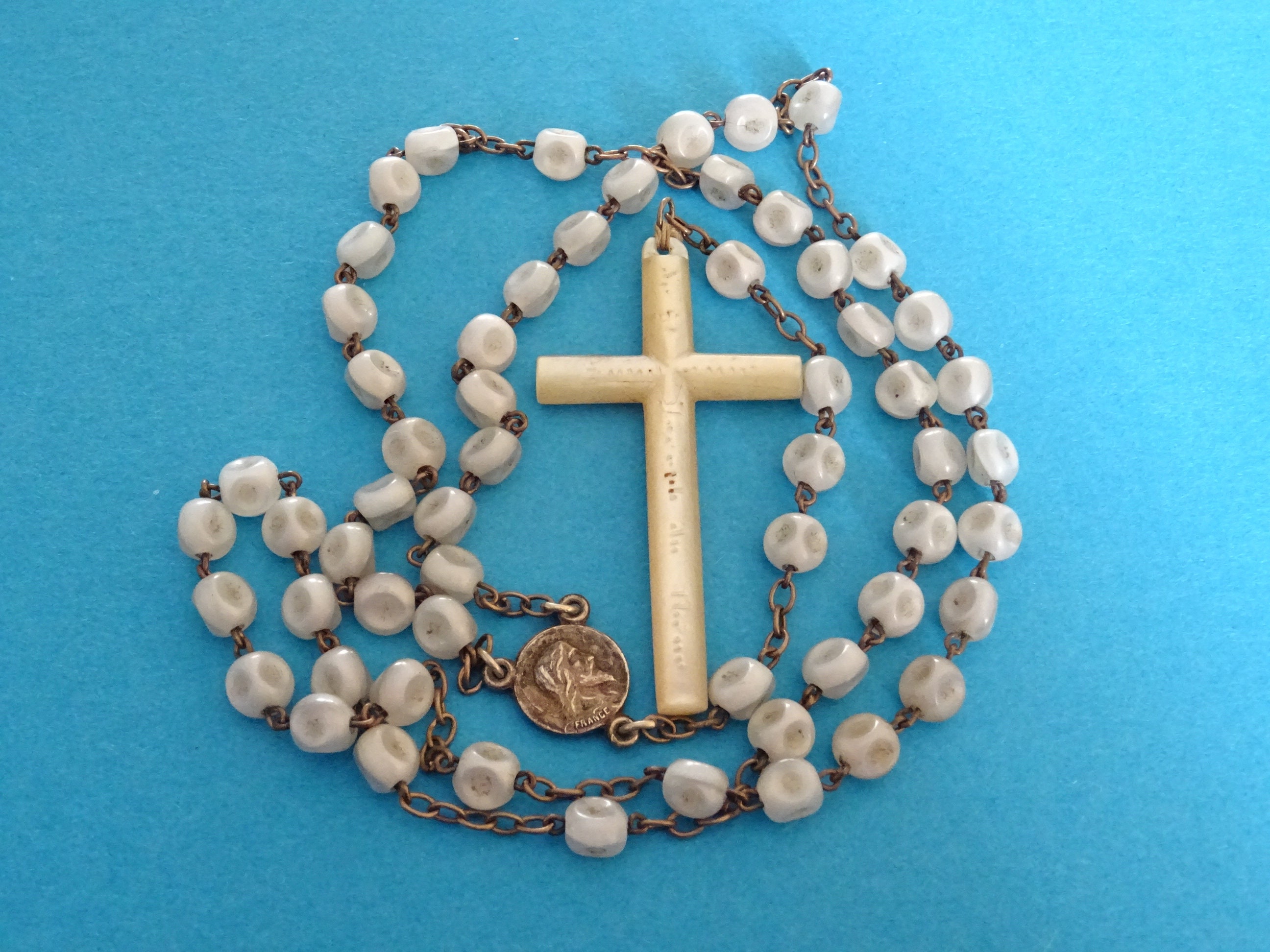 Marie Jésus. Chapelet Chapelet Millésimé Medaille Perles Perles Croix P 838