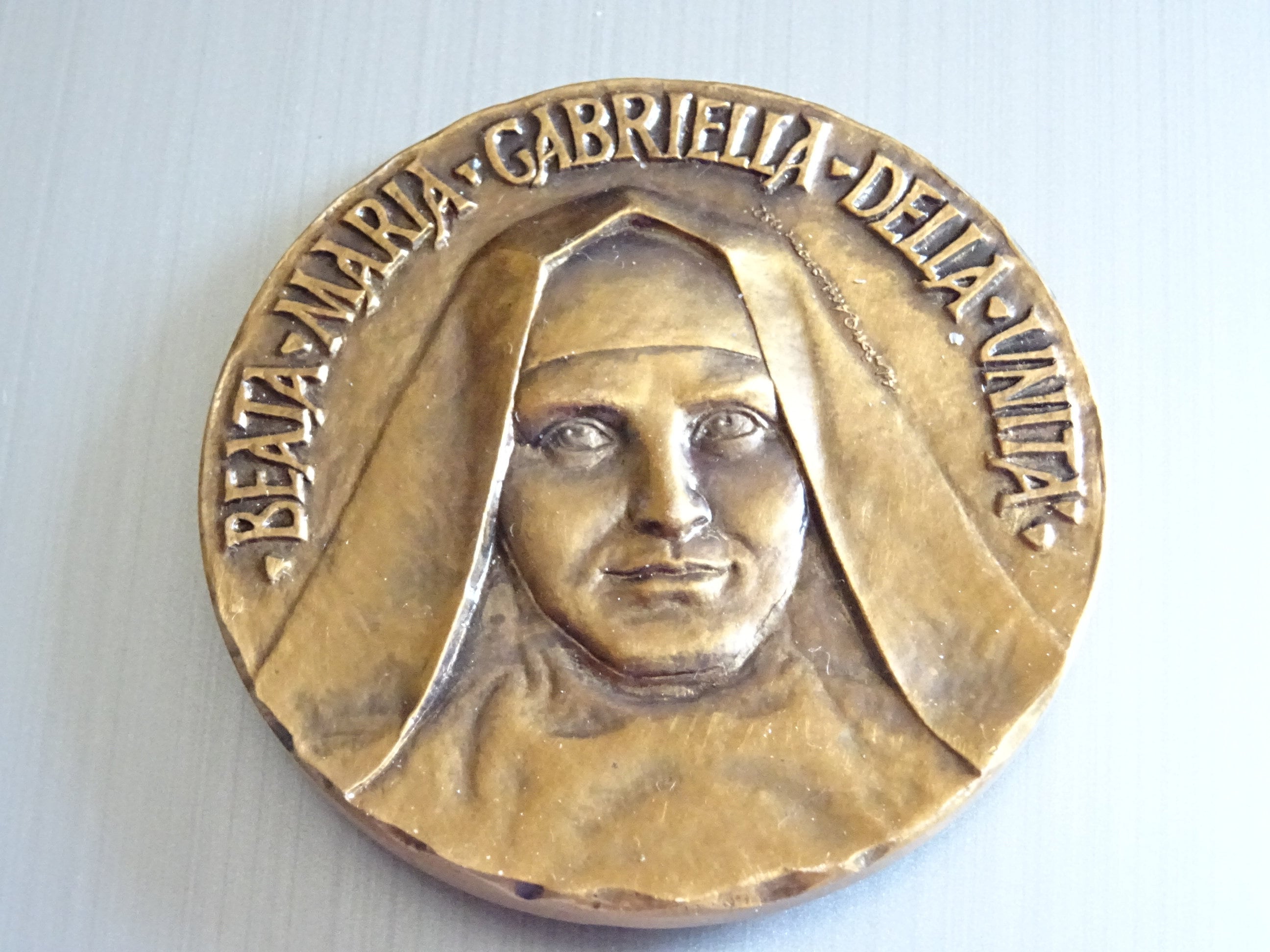Bienheureuse Beata Maria Gabriella de L'unité. Sagheddu. Perles Chapelet à Deux Faces Token Medal B