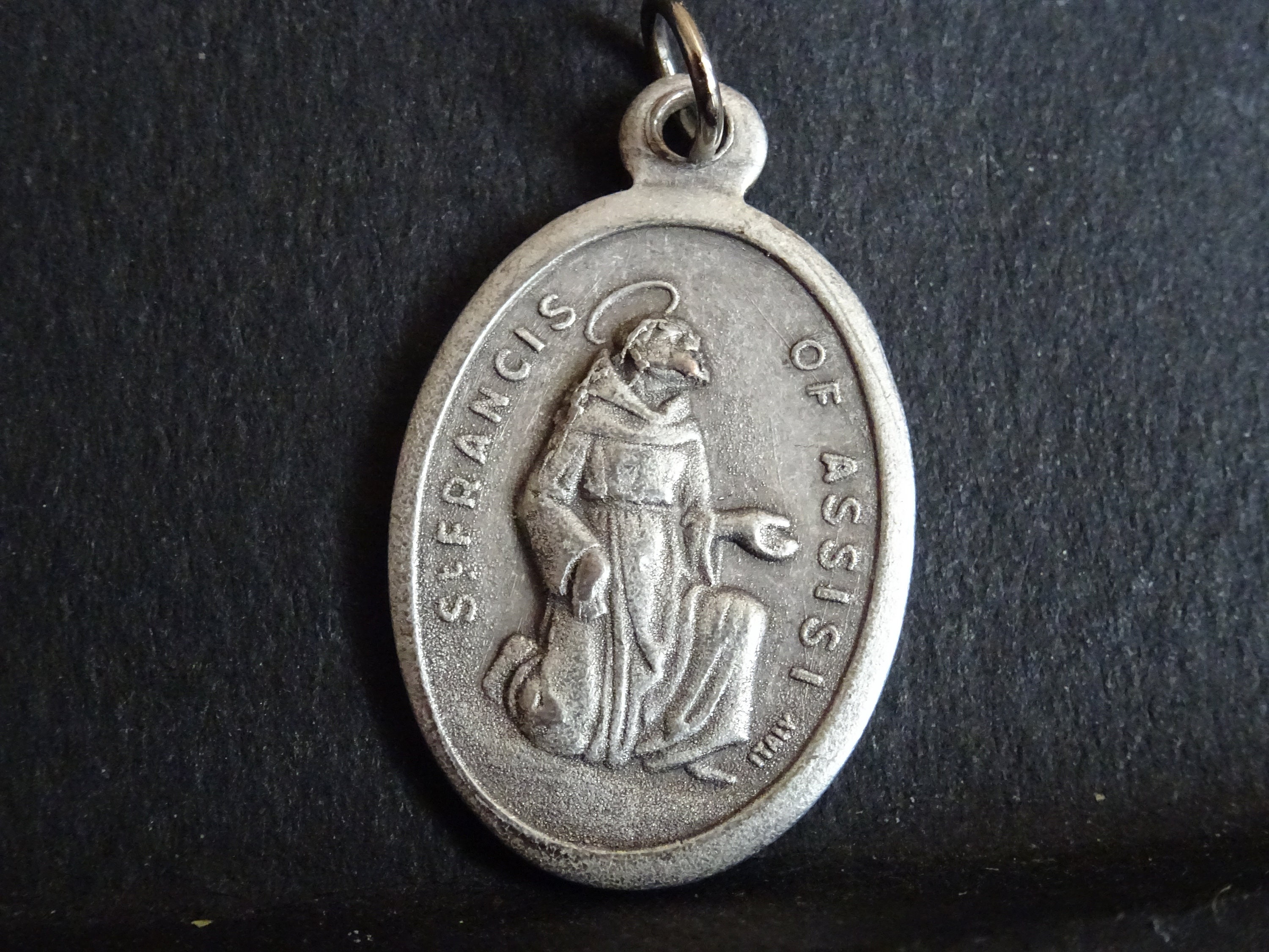 Saint François d'assise, Saint Patron Des Animaux et de L'environnement Italie Médaillon d'argent Pe