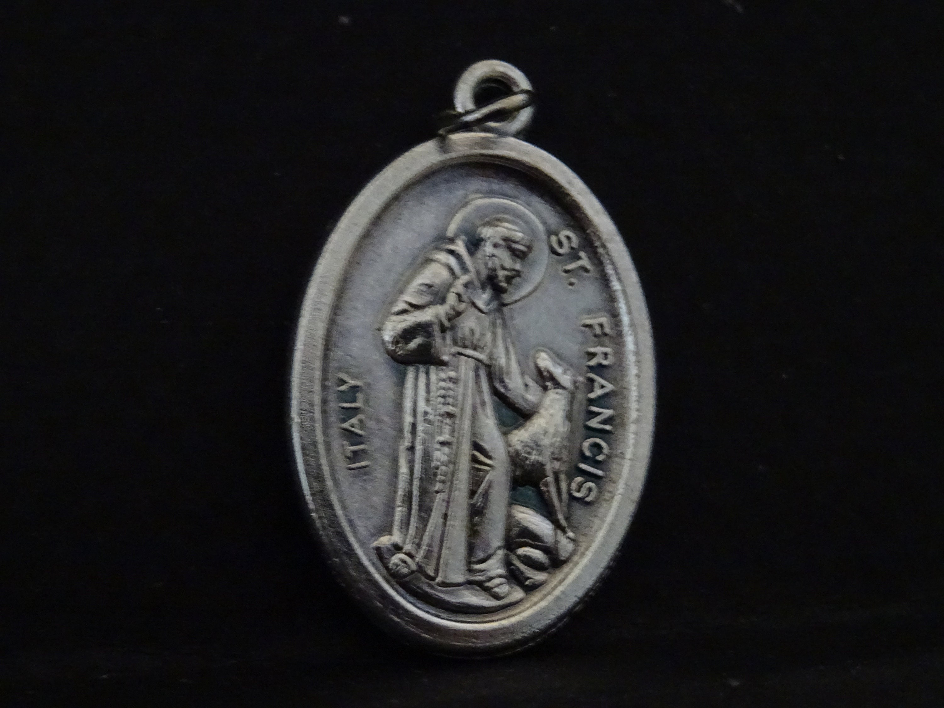 Vintage Saint-François avec Dieu Medaille Médaille Religieuse