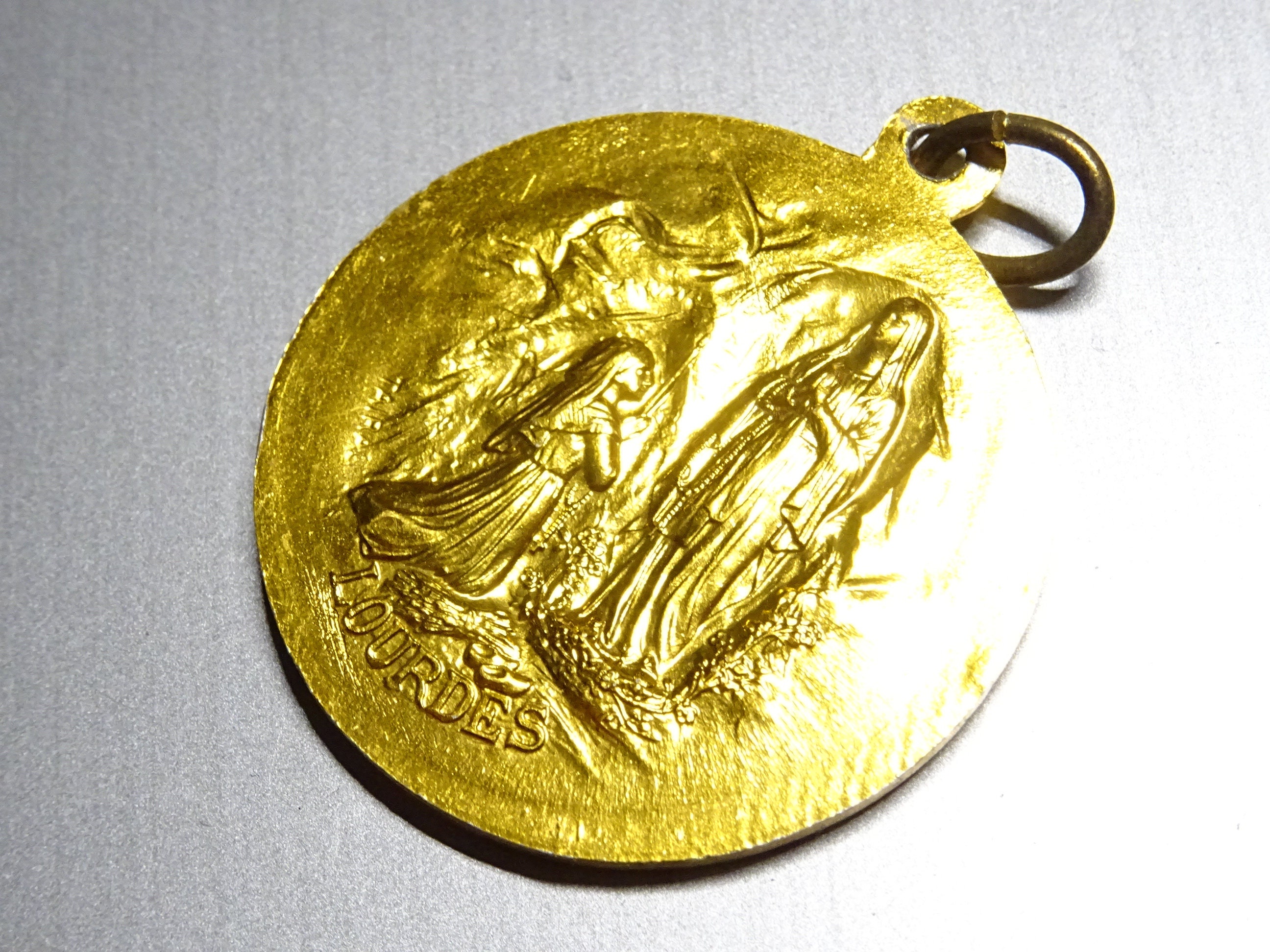 Broche Ancienne Vierge Marie Signée Escudero - Argent Poinçon Sanglier - Année 1900 - Bon état