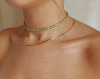 Choker Perlenkette grün | Perlenkette grün | choker Kette Perlen