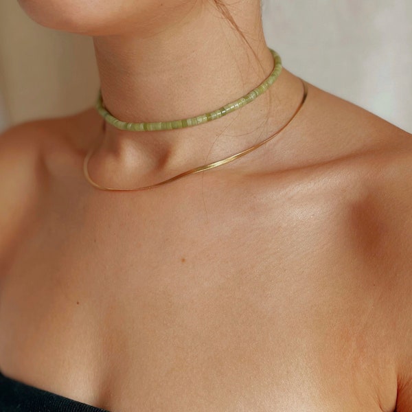 Choker Perlenkette grün | Perlenkette grün | choker Kette Perlen