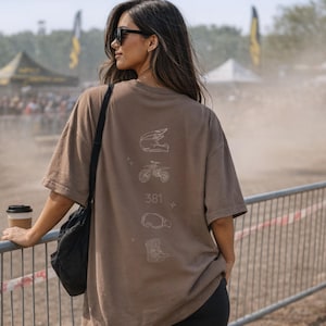 Aangepast Fine Line motorcrossnummer shirt | T-shirt Moto | Gepersonaliseerde crossmotorshirt | Print op racedag terug