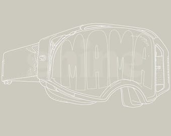 Mama Goggle Graphic PNG Digital Download | Goggle Motocross | Track Day | Biker Mom Style | Race Day Outfit