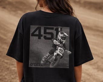 Custom Moto Rider Adult Tee | Dirt Bike Graphic Name and Number Tee | Moto Mom | Moto Wife