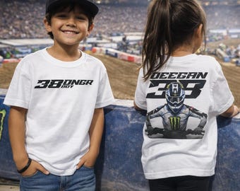 DNGR Haiden Deegan 38 Moto Rider Kids Tee | Youth Dirt Bike Graphic Tee | Supercross | Motocross
