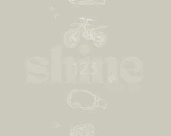 Custom Fine Line Motocross Number PNG Digital File | Moto Graphic | Personalized Dirt Bike Design | Race Day