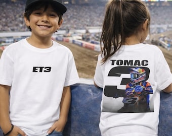 ET3 Eli Tomac 3 Moto Rider Kids Tee | Youth Dirt Bike Graphic Tee | Supercross | Motocross