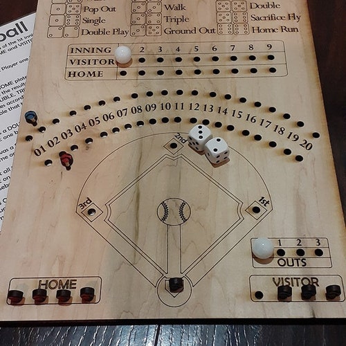 Baseball Dice SVG File for Laser Cutters Etsy Australia