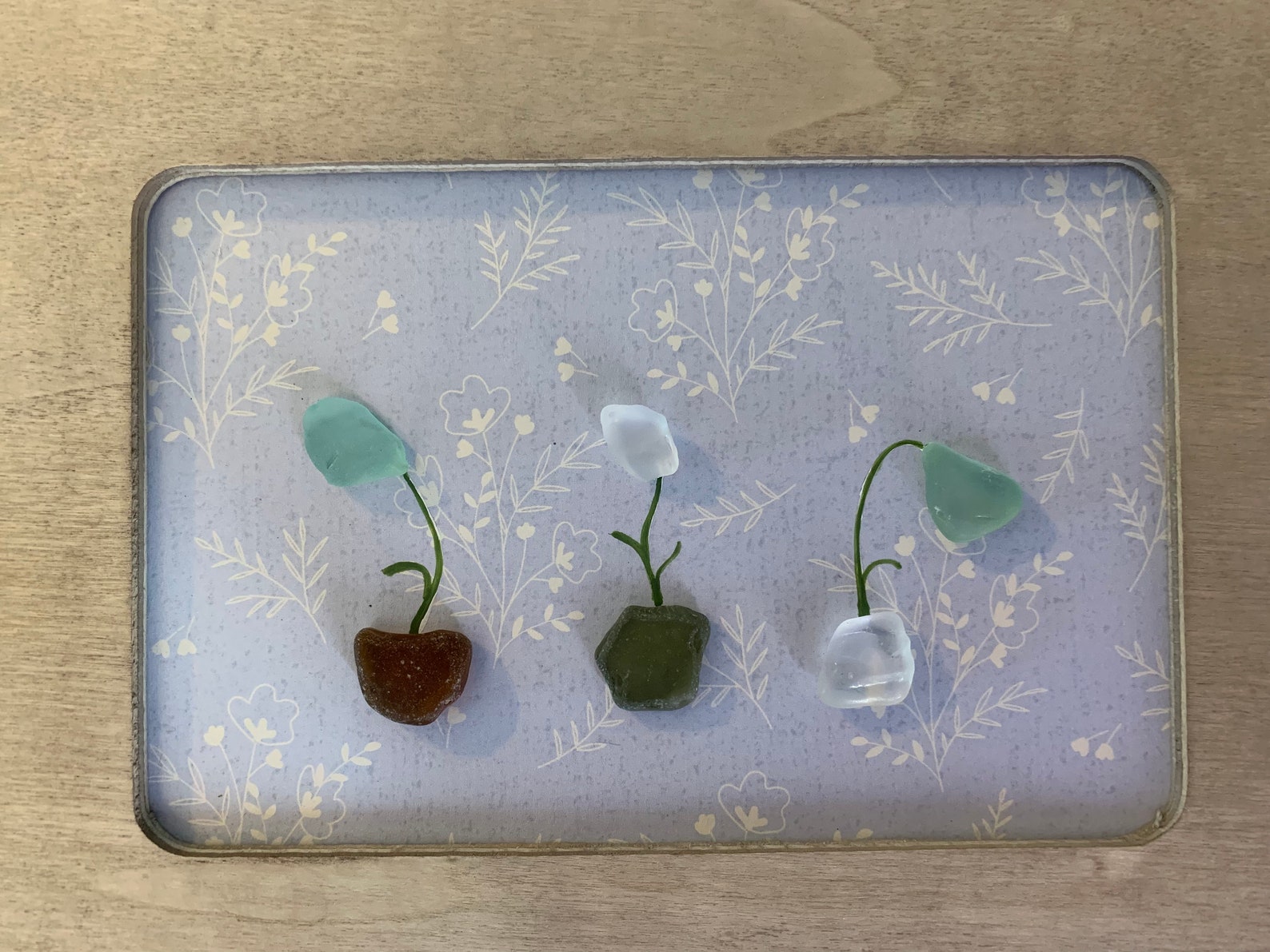 Sea Glass Art Sea Glass Flowers Flower Art Etsy