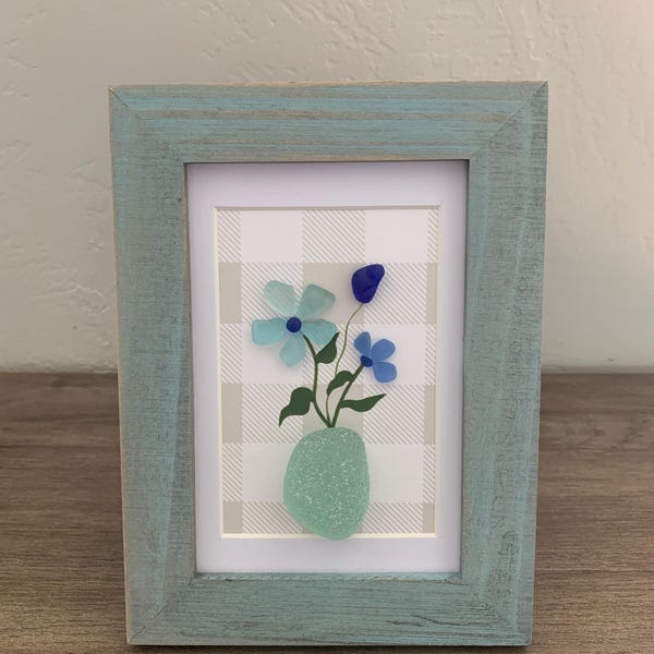 Sea glass flower wall art