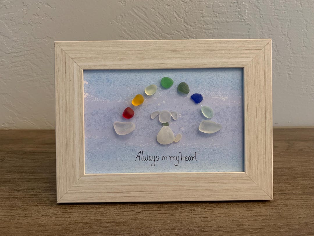 Sea Glass Dog Memorial Art; Rainbow Bridge Pet Loss Gift - Etsy