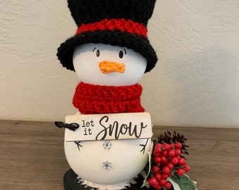 Snowman gourd, snowman decor, let it snow decor